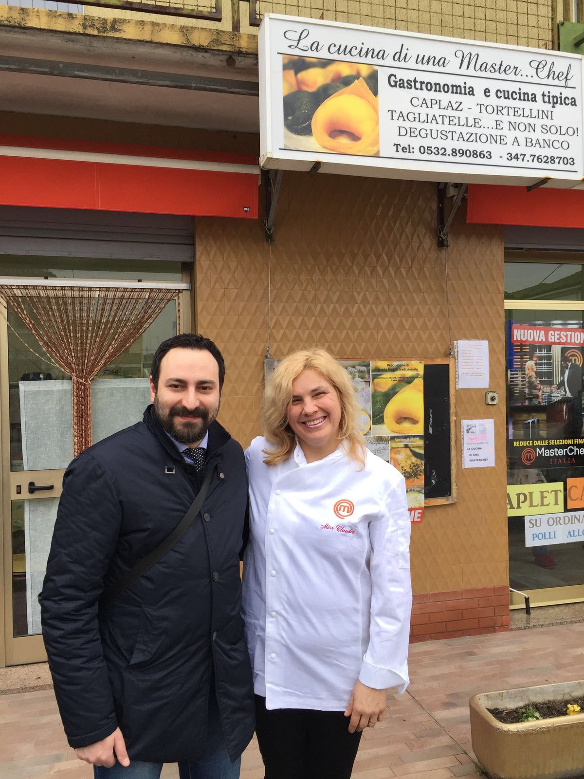 Claudia Trevisani di Masterchef con il sindaco Fabio Bergamini